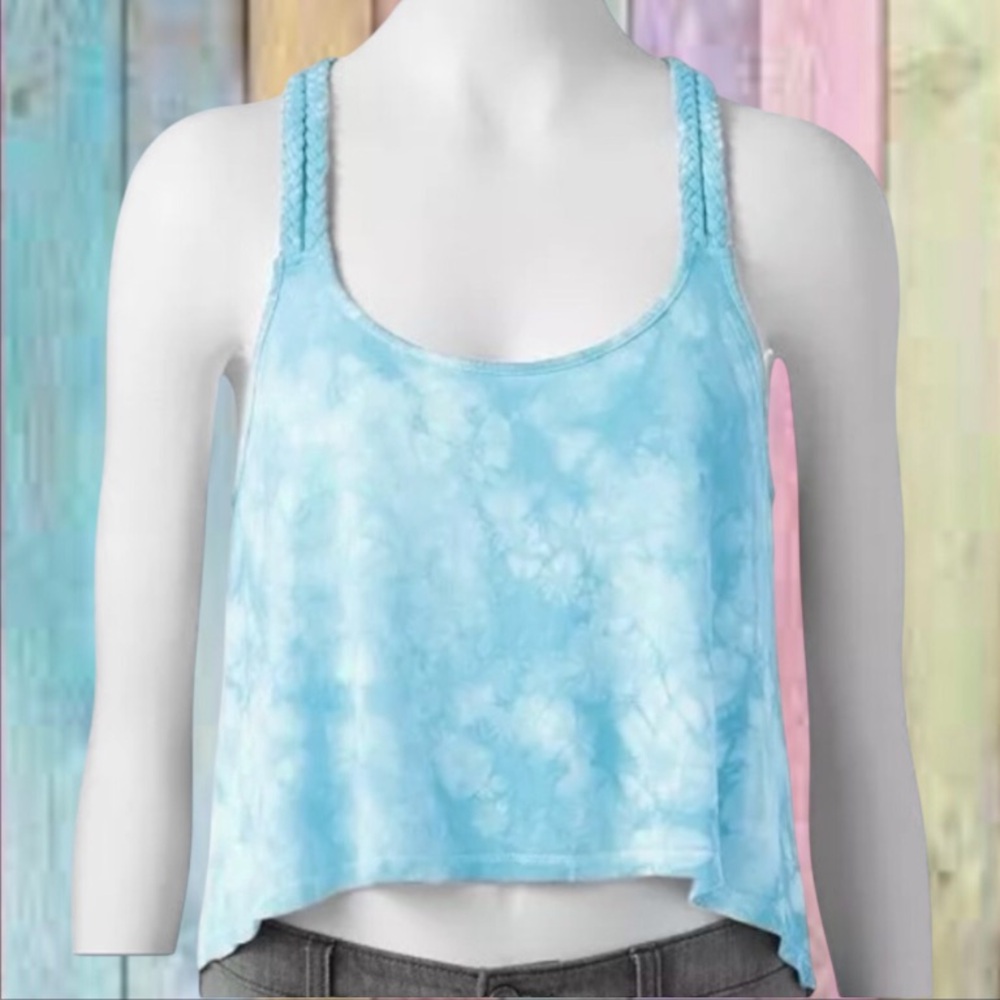 Mudd Blue Tie Dye Braided Racerback Swing Tank Top NWT
